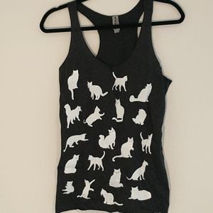 Cat print racerback tank top